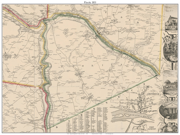 Florida, New York 1853 Old Town Map Custom Print - Montgomery Co.