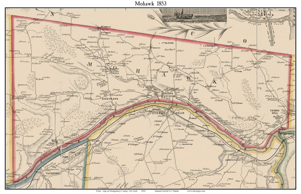 Mohawk, New York 1853 Old Town Map Custom Print - Montgomery Co.