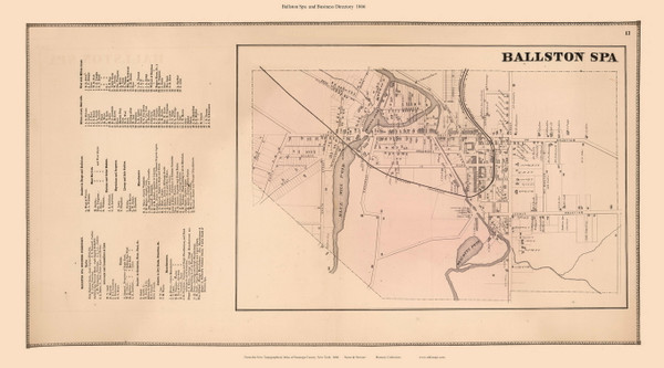 Ballston Spa and Business Directory - Milton, New York 1866 - Old Town Map Reprint - Saratoga Co.