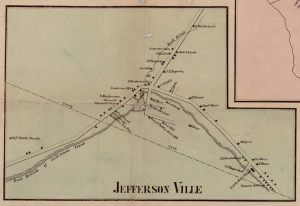 Jefferson Ville, New York 1856 Old Town Map Custom Print - Sullivan Co.