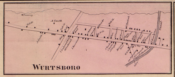 Wurtsboro, New York 1856 Old Town Map Custom Print - Sullivan Co.