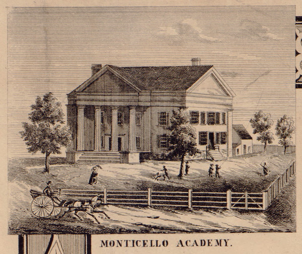 Monticello Academy, New York 1856 Old Town Map Custom Print - Sullivan Co.