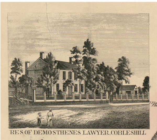 Res. of D. Lawyer, New York 1856 Old Town Map Custom Print - Schoharie Co.