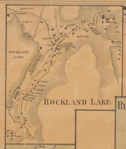 Rockland Lake, New York 1859 Old Town Map Custom Print with Homeowner Names - Rockland Co.