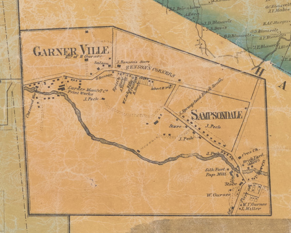 Garnerville & Sampsondale, New York 1859 Old Town Map Custom Print with Homeowner Names - Rockland Co.