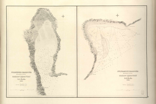 Puget Sound - Colseed Harbour & Suquamish Harbor, 1841 Exploring Atlas - Pacific Coast - USA Regional