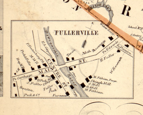 Fullerville, New York 1858 Old Town Map Custom Print - St. Lawrence Co.