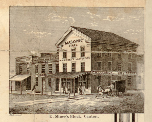 E. Miners Block, New York 1858 Old Town Map Custom Print - St. Lawrence Co. E. Miners Block, New York 1858 Old Town Map Custom Print - St. Lawrence Co.