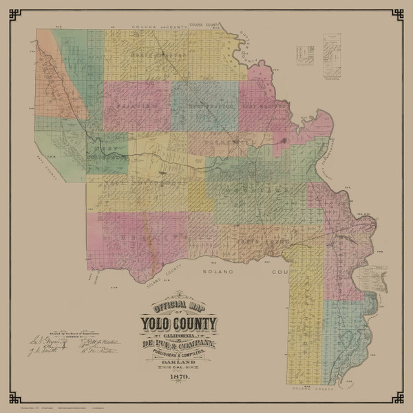 Yolo County California 1879 - Old Map Reprint