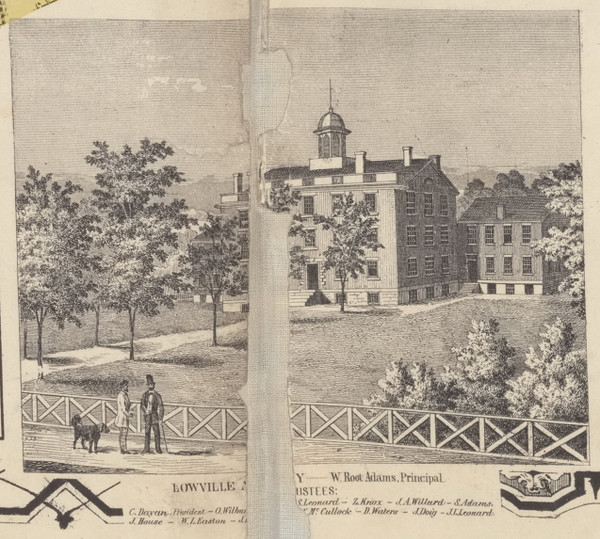 Lowville Academy, New York 1857 Old Town Map Custom Print with Homeowner Names - Genealogy Reprint - Lewis Co.