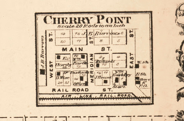 Cherry Point Village Illinois 1870 Old Town Map Custom Print - Edgar Co. Cherry Point Village Illinois 1870 Old Town Map Custom Print - Edgar Co.