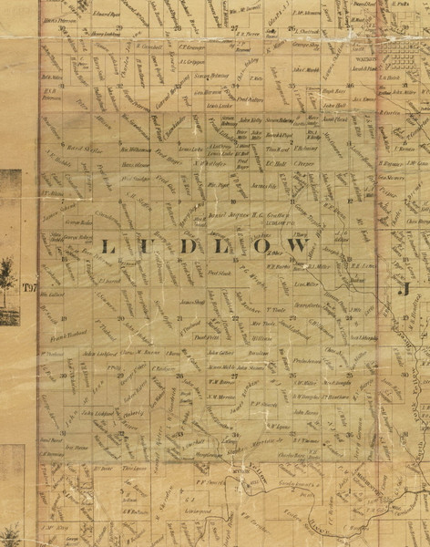 Ludlow, Iowa 1872 Old Town Map Custom Print - Allamakee Co. Ludlow, Iowa 1872 Old Town Map Custom Print - Allamakee Co.