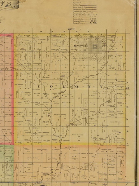 Colony, Iowa 1884 Old Town Map Custom Print - Adams Co.