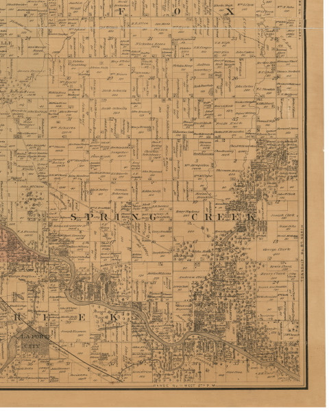 Spring Creek, Iowa 1887 Old Town Map Custom Print - Black Hawk Co.