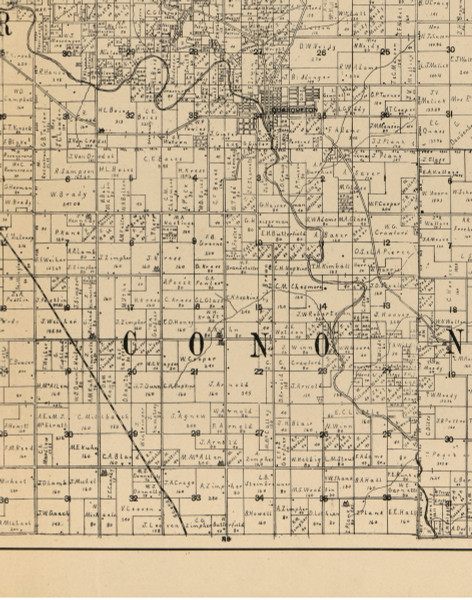 Cono, Iowa 1900 Old Town Map Custom Print - Buchanan Co.