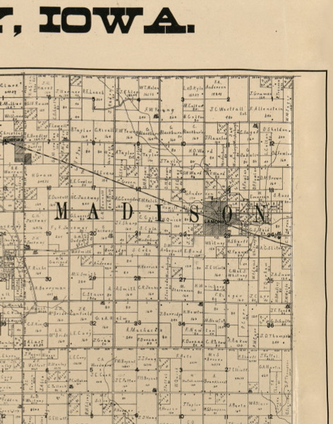 Madison, Iowa 1900 Old Town Map Custom Print - Buchanan Co.