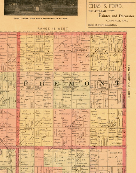 Fremont, Iowa 1897 Old Town Map Custom Print - Butler Co.