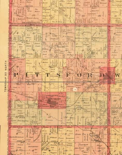 Pittsford, Iowa 1897 Old Town Map Custom Print - Butler Co.