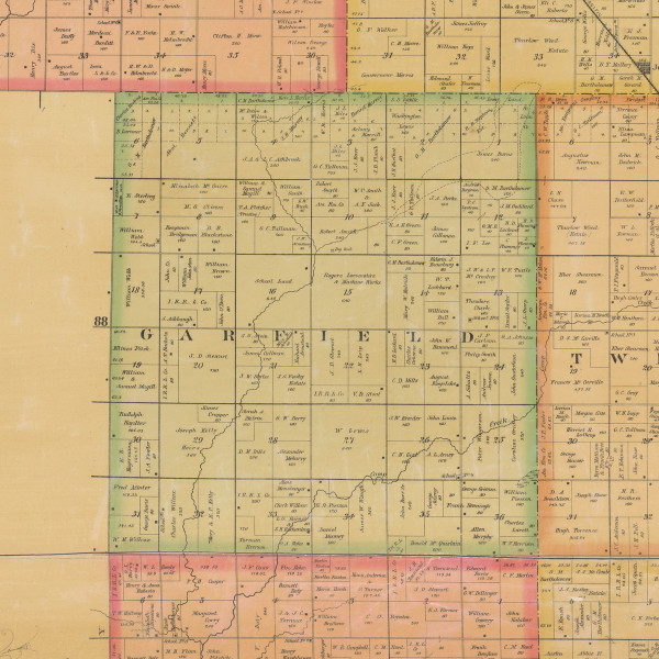 Garfield, Iowa 1884 Old Town Map Custom Print - Calhoun Co.