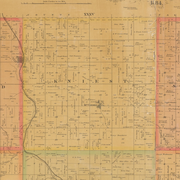 Kniest, Iowa 1884 Old Town Map Custom Print - Carroll Co.