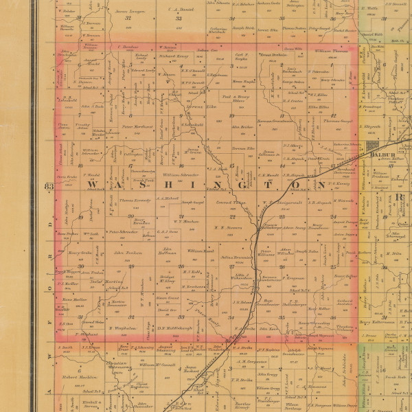 Washington, Iowa 1884 Old Town Map Custom Print - Carroll Co.