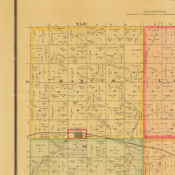 Marcus, Iowa 1884 Old Town Map Custom Print - Cherokee Co.