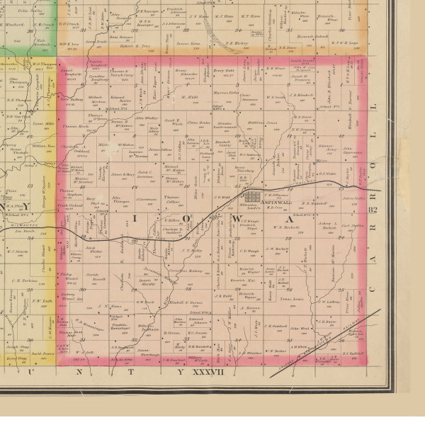 Iowa, Iowa 1883 Old Town Map Custom Print - Crawford Co.