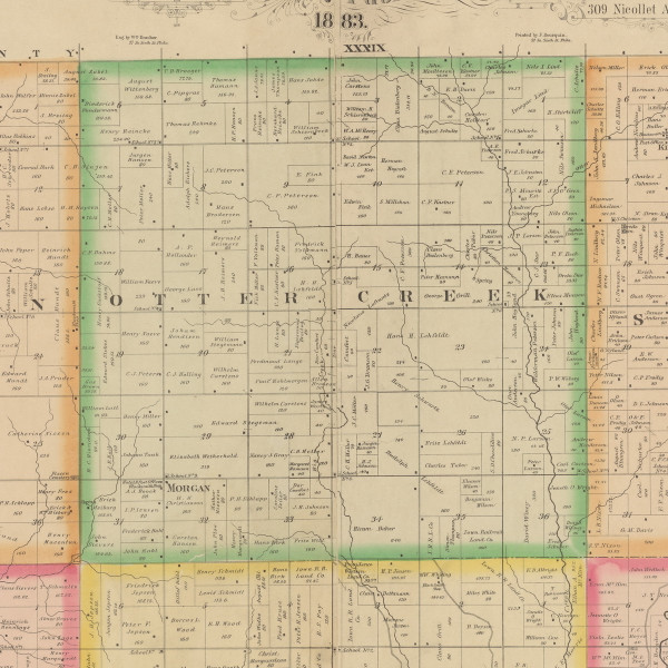 Otter Creek, Iowa 1883 Old Town Map Custom Print - Crawford Co.