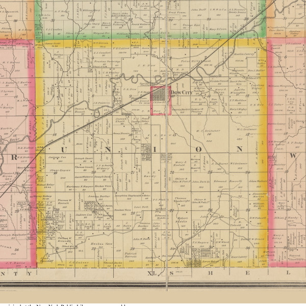 Union, Iowa 1883 Old Town Map Custom Print - Crawford Co.