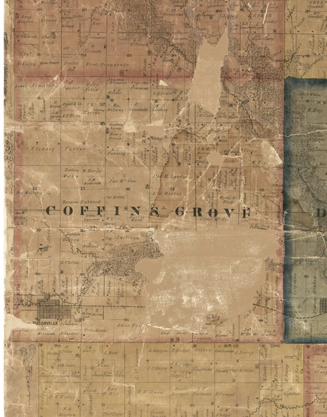 Coffins Grove, Iowa 1869 Old Town Map Custom Print - Delaware Co. Coffins Grove, Iowa 1869 Old Town Map Custom Print - Delaware Co.