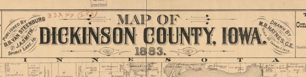 Title of Source Map - Dickinson Co., Iowa 1883 - NOT FOR SALE - Dickinson Co.