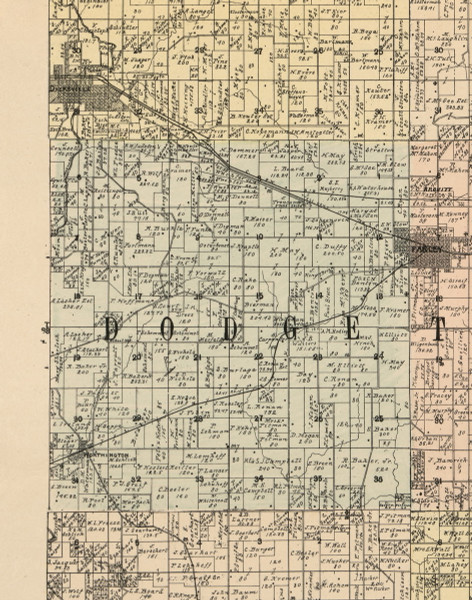 Dodge, Iowa 1900 Old Town Map Custom Print - Dubuque Co.
