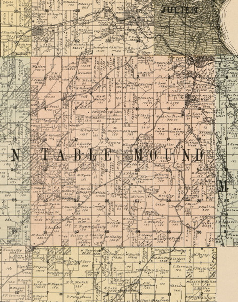 Table Mound, Iowa 1900 Old Town Map Custom Print - Dubuque Co.
