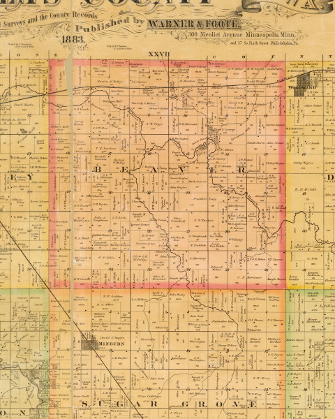 Beaver, Iowa 1883 Old Town Map Custom Print - Dallas Co.