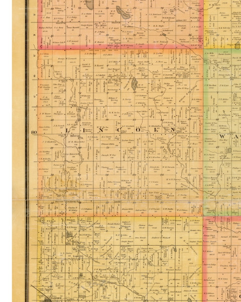 Lincoln, Iowa 1883 Old Town Map Custom Print - Dallas Co.