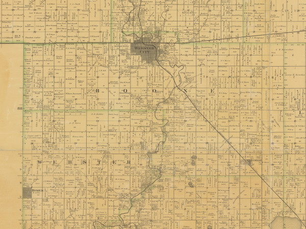 Boone, Iowa 1883 Old Town Map Custom Print - Hamilton Co. Boone, Iowa 1883 Old Town Map Custom Print - Hamilton Co.