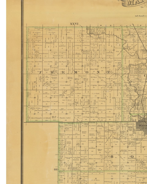 Freemont, Iowa 1883 Old Town Map Custom Print - Hamilton Co.