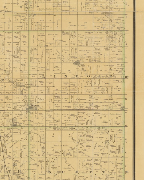 Lincoln, Iowa 1883 Old Town Map Custom Print - Hamilton Co.