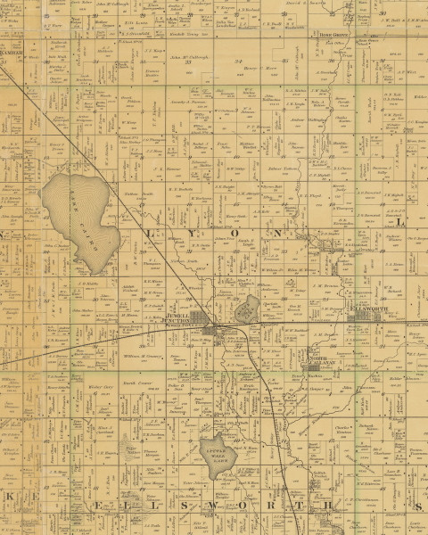 Lyon, Iowa 1883 Old Town Map Custom Print - Hamilton Co. Lyon, Iowa 1883 Old Town Map Custom Print - Hamilton Co.
