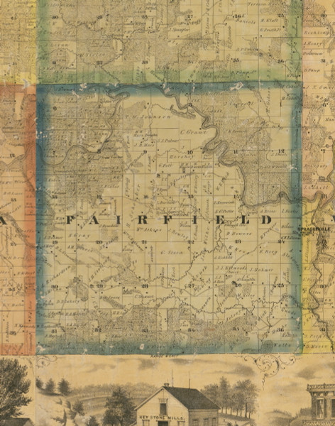 Fairfield, Iowa 1867 Old Town Map Custom Print - Jackson Co. Fairfield, Iowa 1867 Old Town Map Custom Print - Jackson Co.