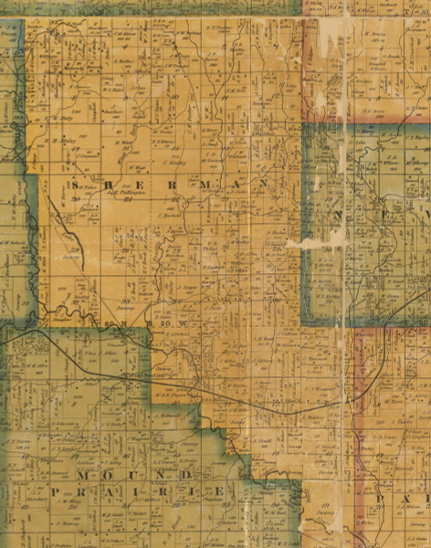 Sherman, Iowa 1871 Old Town Map Custom Print - Jasper Co.