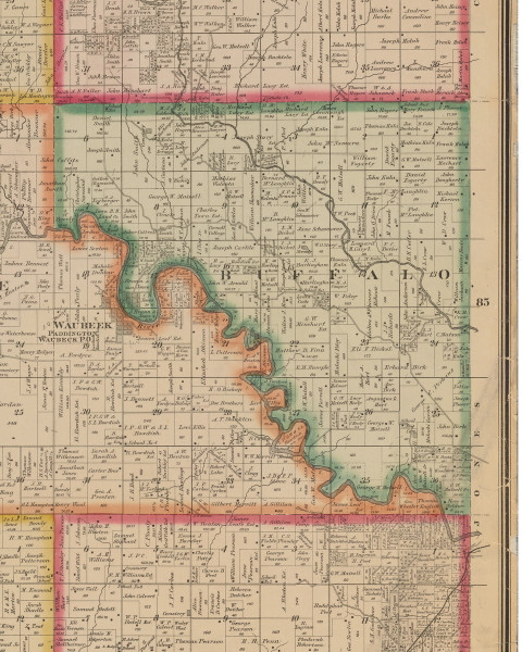 Buffalo, Iowa 1881 Old Town Map Custom Print - Linn Co.