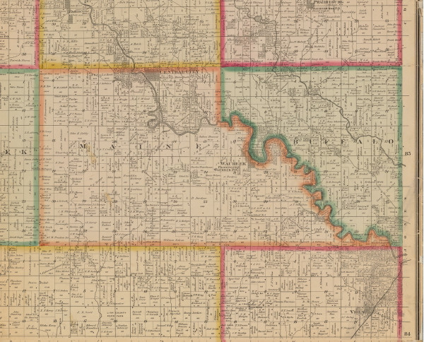 Maine, Iowa 1881 Old Town Map Custom Print - Linn Co.
