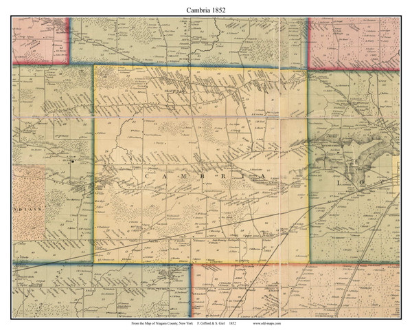 Cambria, New York 1852 Old Town Map Custom Print - Niagara Co.