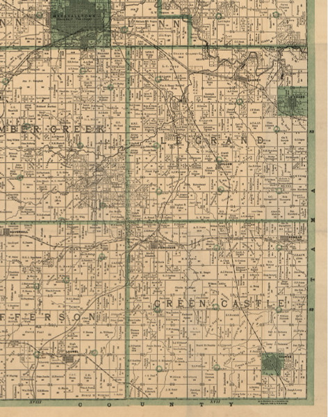 Green Castle, Iowa 1896 Old Town Map Custom Print - Marshall Co.