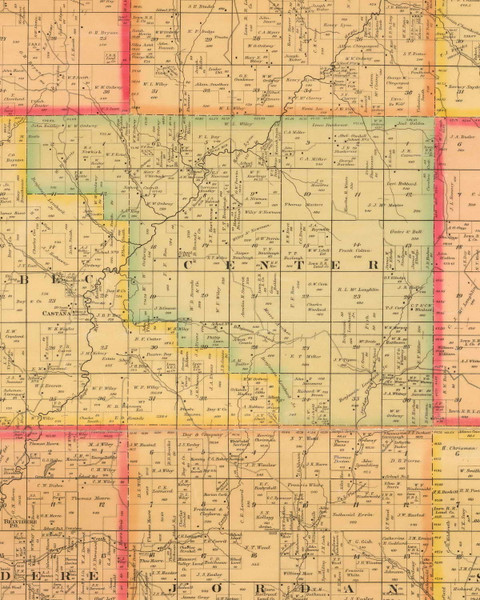Center, Iowa 1884 Old Town Map Custom Print - Monona Co.