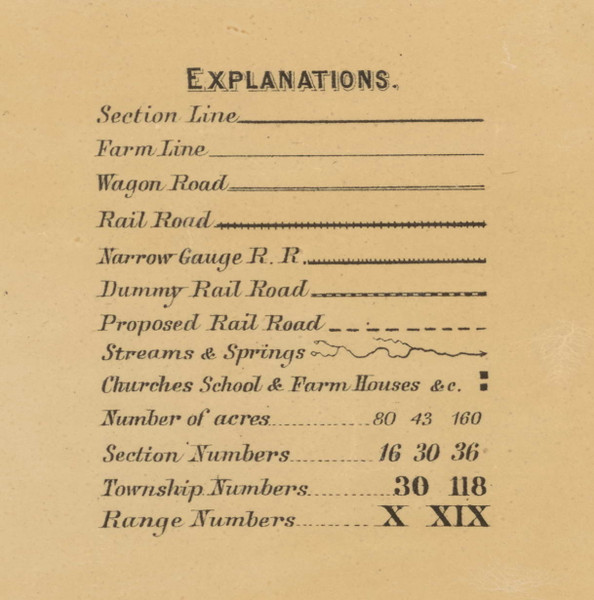 Monona Co. Map Key, Iowa 1884 Old Town Map Custom Print - Monona Co. Monona Co. Map Key, Iowa 1884 Old Town Map Custom Print - Monona Co.