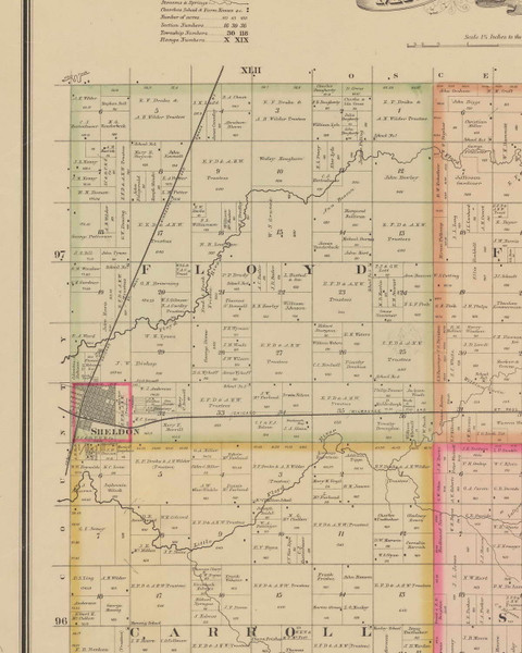 Floyd, Iowa 1884 Old Town Map Custom Print - O'Brien Co.