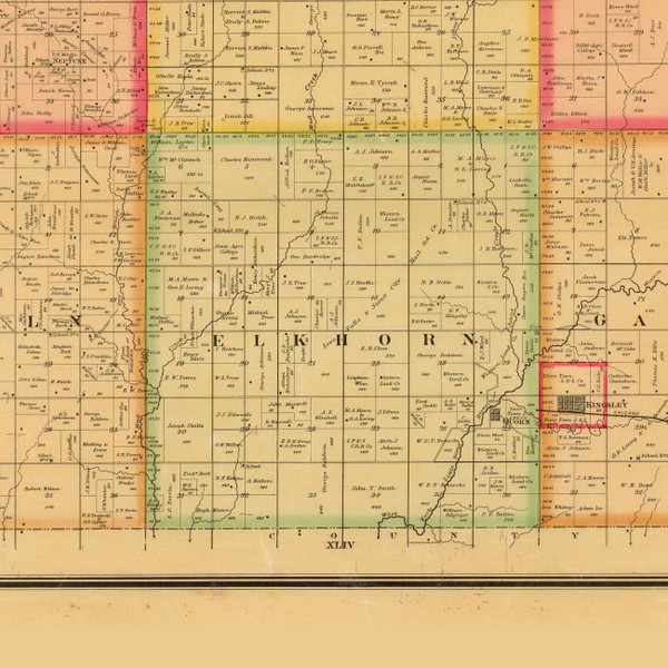 Elkhorn, Iowa 1884 Old Town Map Custom Print - Plymouth Co.