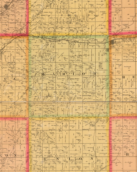 Marion, Iowa 1884 Old Town Map Custom Print - Plymouth Co.